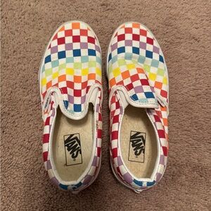 Vans Kids Rainbow Checkered Slip-On Sneakers